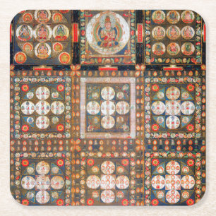 Mandala Cosmic Diagram voor Meditatie Kartonnen Onderzetters