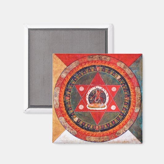 Mandala Cosmic Diagram voor Meditatie Magneet (Voorkant / Achterkant)