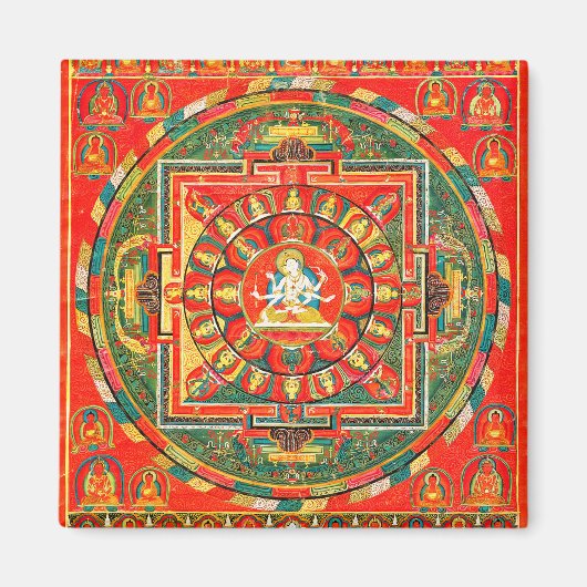 Mandala Cosmic Diagram voor Meditatie Magneet (Voorkant)