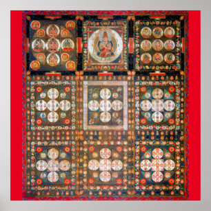 Mandala Cosmic Diagram voor Meditatie Poster