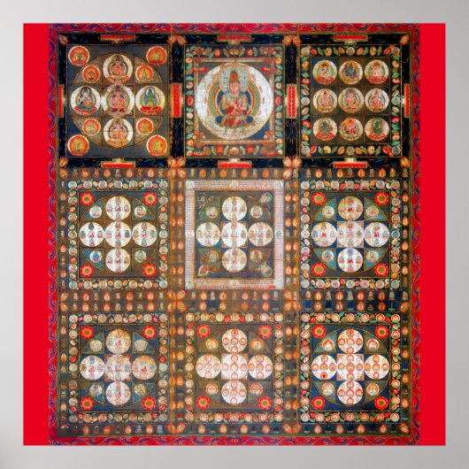 Mandala Cosmic Diagram voor Meditatie Poster (Voorkant)