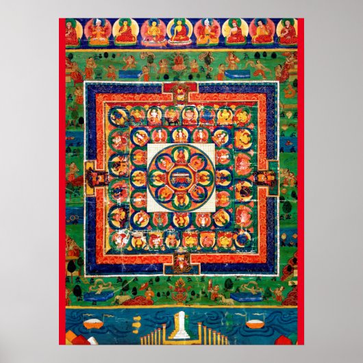 Mandala Cosmic Diagram voor Meditatie Poster (Voorkant)