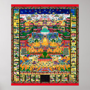 Mandala Cosmic Diagram voor Meditatie Poster