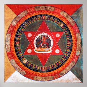 Mandala Cosmic Diagram voor Meditatie Poster