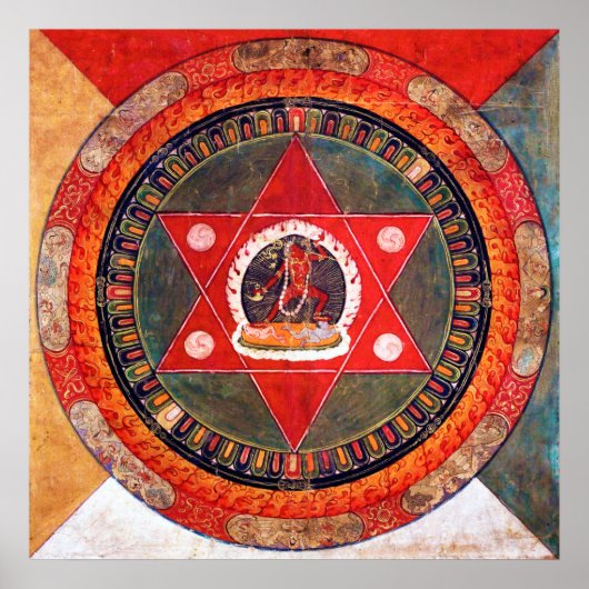 Mandala Cosmic Diagram voor Meditatie Poster (Voorkant)