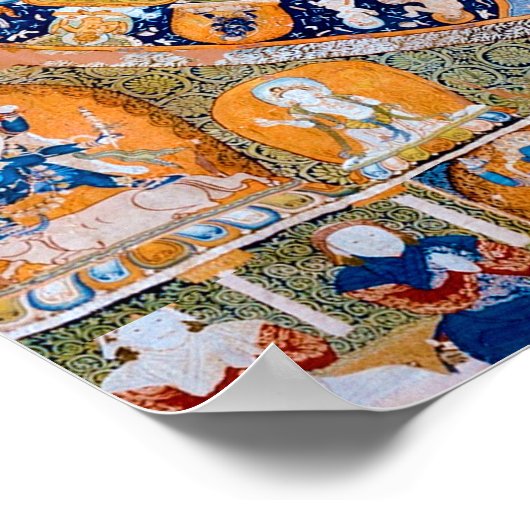 Mandala Cosmic Diagram voor Meditatie Poster (Hoek)