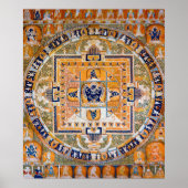 Mandala Cosmic Diagram voor Meditatie Poster (Voorkant)