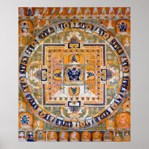 Mandala Cosmic Diagram voor Meditatie Poster