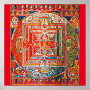 Mandala Cosmic Diagram voor Meditatie Poster