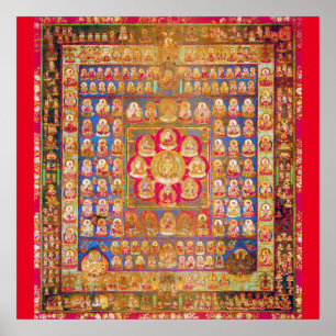 Mandala Cosmic Diagram voor Meditatie Poster