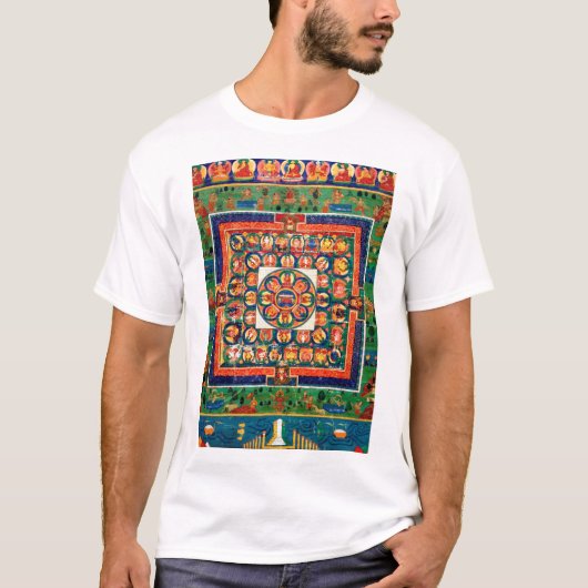 Mandala Cosmic Diagram voor Meditatie T-shirt (Voorkant)