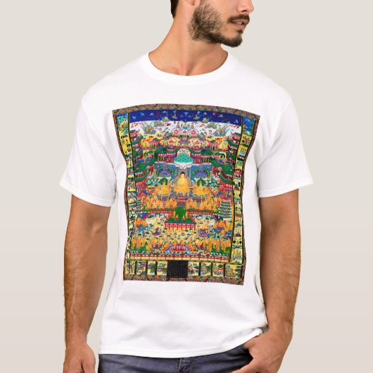 Mandala Cosmic Diagram voor Meditatie T-shirt (Voorkant)