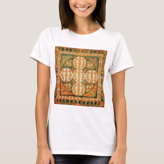 Mandala Cosmic Diagram voor Meditatie T-shirt (Voorkant)