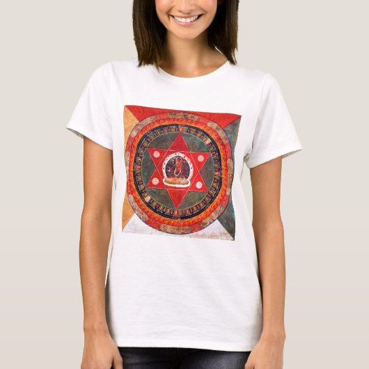 Mandala Cosmic Diagram voor Meditatie T-shirt (Voorkant)