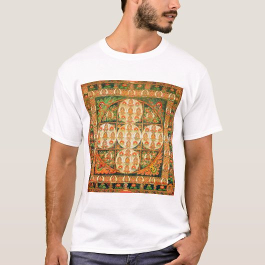 Mandala Cosmic Diagram voor Meditatie T-shirt (Voorkant)