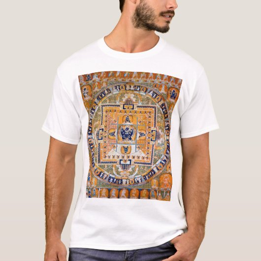 Mandala Cosmic Diagram voor Meditatie T-shirt (Voorkant)