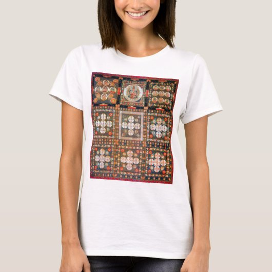 Mandala Cosmic Diagram voor Meditatie T-shirt (Voorkant)