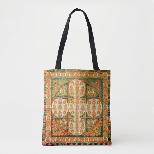 Mandala Cosmic Diagram voor Meditatie Tote Bag (Voorkant)