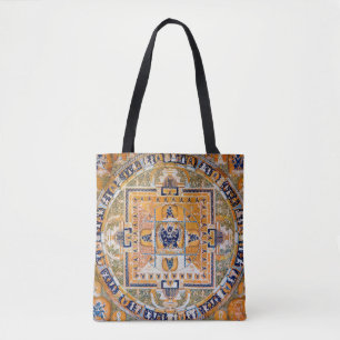 Mandala Cosmic Diagram voor Meditatie Tote Bag
