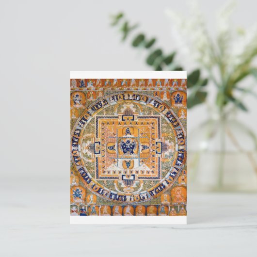 Mandala Cosmic Diagram voor Meditation Briefkaart (Staand voorkant)