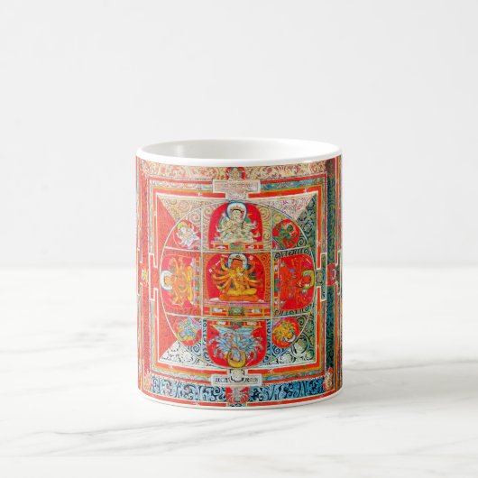 Mandala Cosmic Diagram voor Meditation Koffiemok (Center)