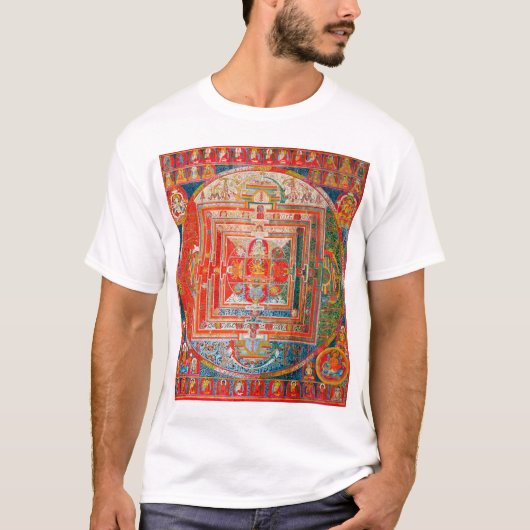 Mandala Cosmic Diagram voor Meditation T-shirt (Voorkant)