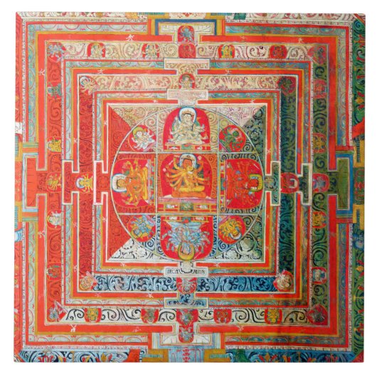 Mandala Cosmic Diagram voor Meditation Tegeltje (Voorkant)