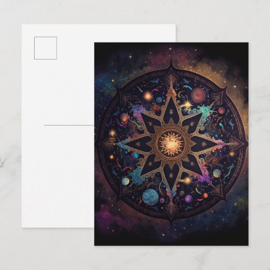 Mandala Cosmic Visionary Art Briefkaart (Voorkant / Achterkant)