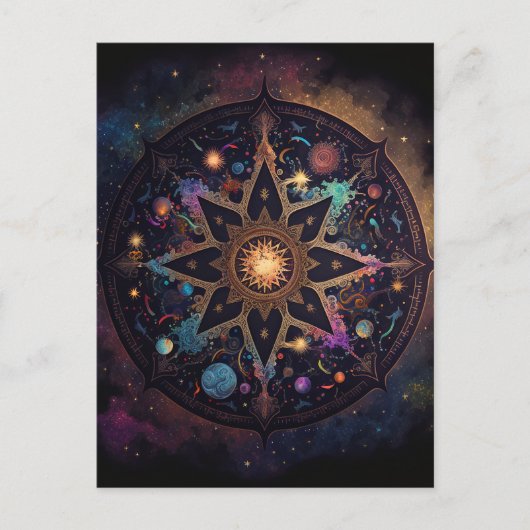 Mandala Cosmic Visionary Art Briefkaart (Voorkant)