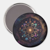 Mandala Cosmic Visionary Art Button Magnet (Voorkant / Achterkant)