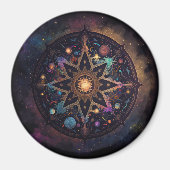 Mandala Cosmic Visionary Art Button Magnet (Voorkant)