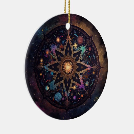 Mandala Cosmic Visionary Art Ceramic Ornament (Rechts)