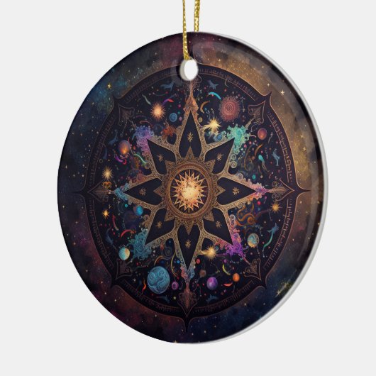 Mandala Cosmic Visionary Art Ceramic Ornament (Links)