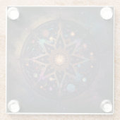 Mandala Cosmic Visionary Art Glass Onderzetter (Achterkant)
