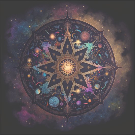 Mandala Cosmic Visionary Art Sticker (Voorkant)