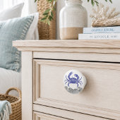 Mandala Crab– Kustblauw Keramische Knop