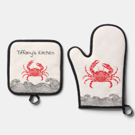 Mandala Crab Ovenwant & Pannenlap Set