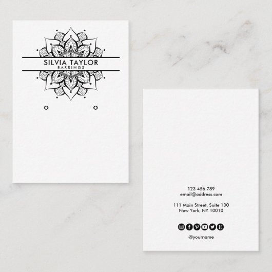Mandala craft paper Earning display card Visitekaartje (Voorkant / Achterkant)
