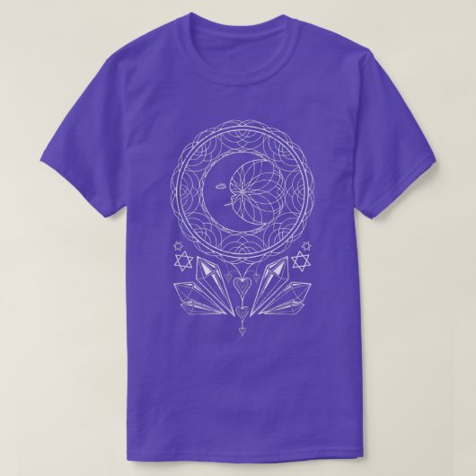 Mandala Crescent Moon Witchcraft Crystals Pagan Oc T-shirt (Design voorkant)