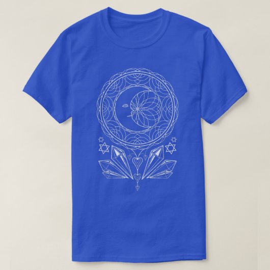 Mandala Crescent Moon Witchcraft Crystals Pagan Oc T-shirt (Design voorkant)