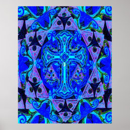Mandala Cross van Amelia Carrie Poster