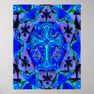 Mandala Cross van Amelia Carrie Poster