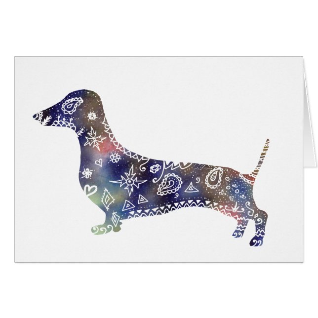 Mandala Dachshund Alle gelegenheden Kaart (Voorkant Horizontaal)