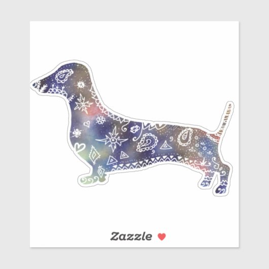 Mandala Dachshund Sticker (Vel)