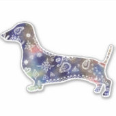 Mandala Dachshund Sticker (Voorkant)