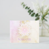 *~* Mandala Dahlia Pastel Lavender Peach AP2 Briefkaart (Staand voorkant)