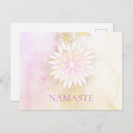 *~* Mandala Dahlia Pastel Lavender Peach AP2 Briefkaart (Voorkant / Achterkant)