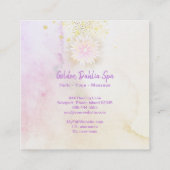 *~* Mandala Dahlia Pastel Lavender Peach AP2 Vierkante Visitekaartje (Achterkant)