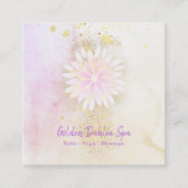 *~* Mandala Dahlia Pastel Lavender Peach AP2 Vierkante Visitekaartje (Voorkant)