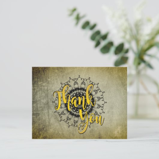 Mandala Damask Hartelijk dank Yoga Meditation Heal Briefkaart (Staand voorkant)